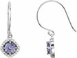 14K White Natural Tanzanite & 1/5 CTW Natural Diamond Earrings