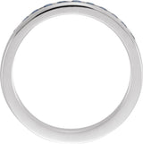 Platinum Natural Blue Sapphire Anniversary Band