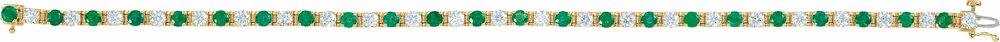 14K White Lab-Grown Emerald & 2 1/3 CTW Natural Diamond Line 7" Bracelet