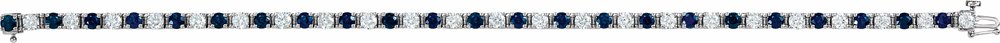 14K White Lab-Grown Blue Sapphire & 2 1/3 CTW Natural Diamond Line 7" Bracelet