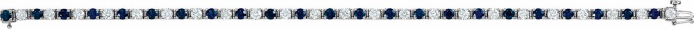 14K White Gold Lab-Grown Blue Sapphire & 2 3/8 CTW Lab-Grown Diamond Line 7" Bracelet