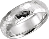 14K White Gold 7 mm Comfort-Fit Half Round Band Size 6.5