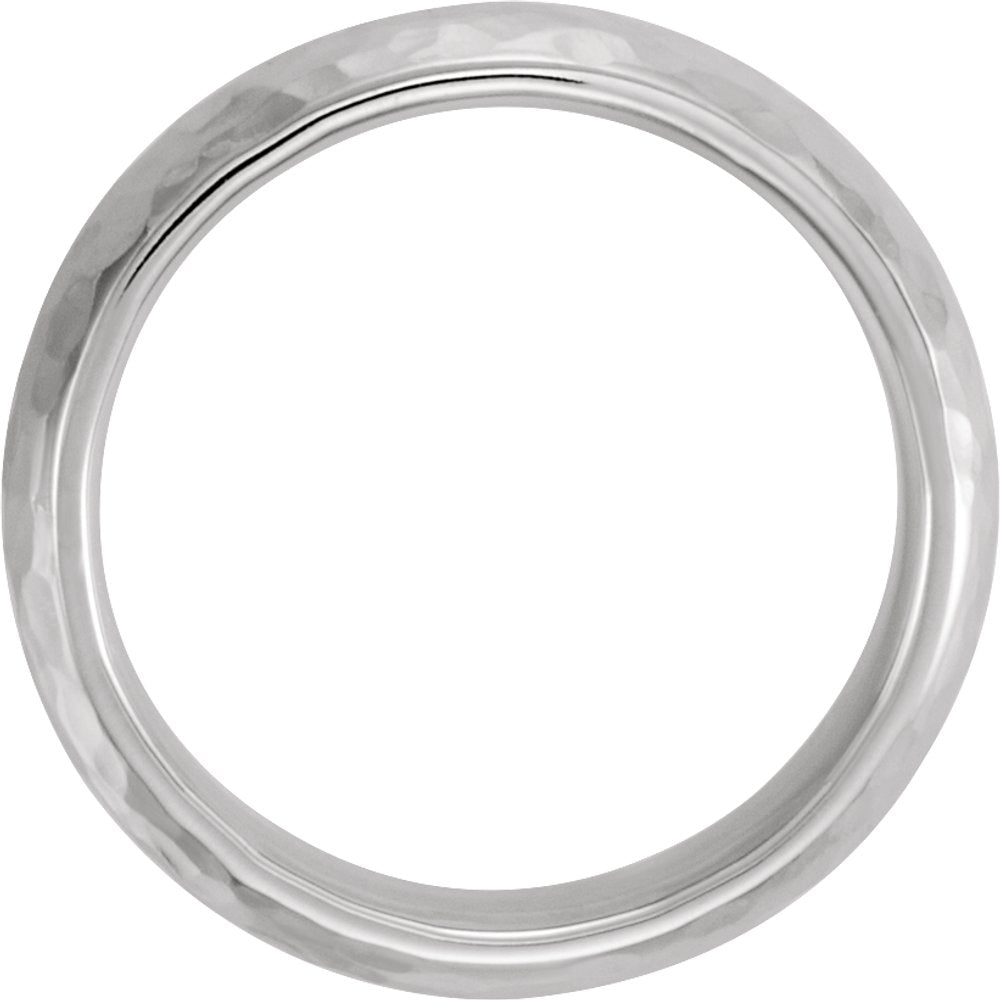 14K White Gold 7 mm Comfort-Fit Half Round Band Size 6.5