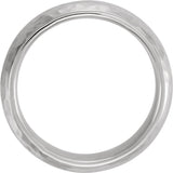 14K White Gold 7 mm Comfort-Fit Half Round Band Size 6.5