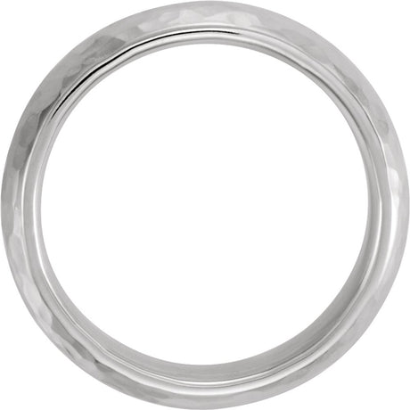 14K White Gold 7 mm Comfort-Fit Half Round Band Size 6.5