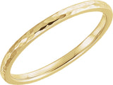 14K Yellow 2 mm Comfort-Fit Half Round Band Size 7