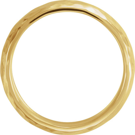 14K Yellow 6 mm Half Round Hammered Comfort-Fit Band Size 8.5