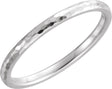 10K White 2 mm Half Round Hammered Comfort-Fit Band Size 5