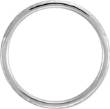 10K White 2 mm Half Round Hammered Comfort-Fit Band Size 5