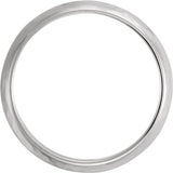 Platinum 6 mm Half Round Hammered Band Size 9