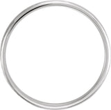 Platinum 2 mm Half Round Hammered Band Size 5.5