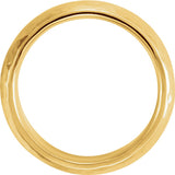 14K Yellow 7 mm Half Round Hammered Comfort-Fit Band Size 13