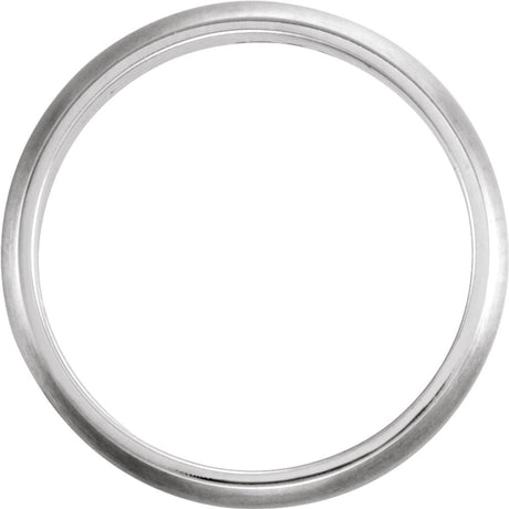 14K White Gold 5 mm Grooved Comfort-Fit Half Round Band Size 10.5