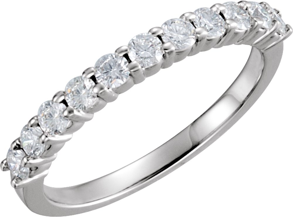 14K White Gold 7/8 CTW Natural Diamond Anniversary Band