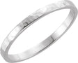 14K White 2 mm Flat Band Size 6
