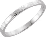 14K White 2 mm Flat Band Size 6