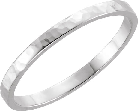14K White 2 mm Flat Band Size 6