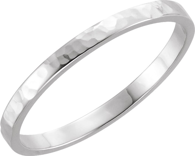 14K White 2 mm Flat Band Size 6