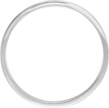 14K White 2 mm Flat Hammered Band Size 5