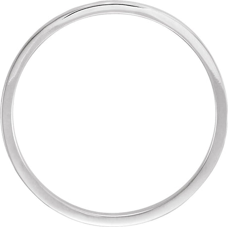 14K White 2 mm Flat Hammered Band Size 5