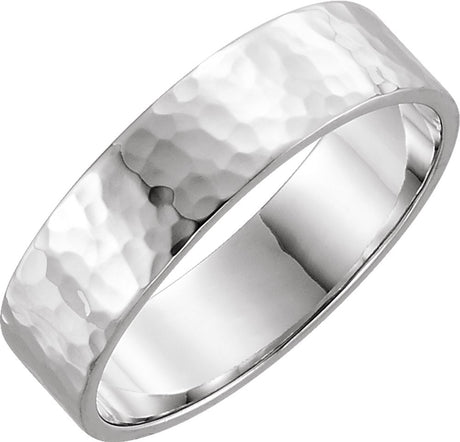 14K White 6 mm Flat Band Size 6