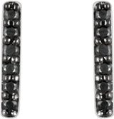 14K White 1/10 CTW Natural Black Diamond Bar Earrings