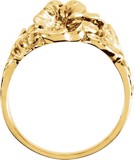 14K Yellow Floral Ring