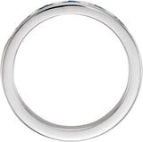 14K White 1/8 CTW Natural Diamond & Natural Blue Sapphire Anniversary Band