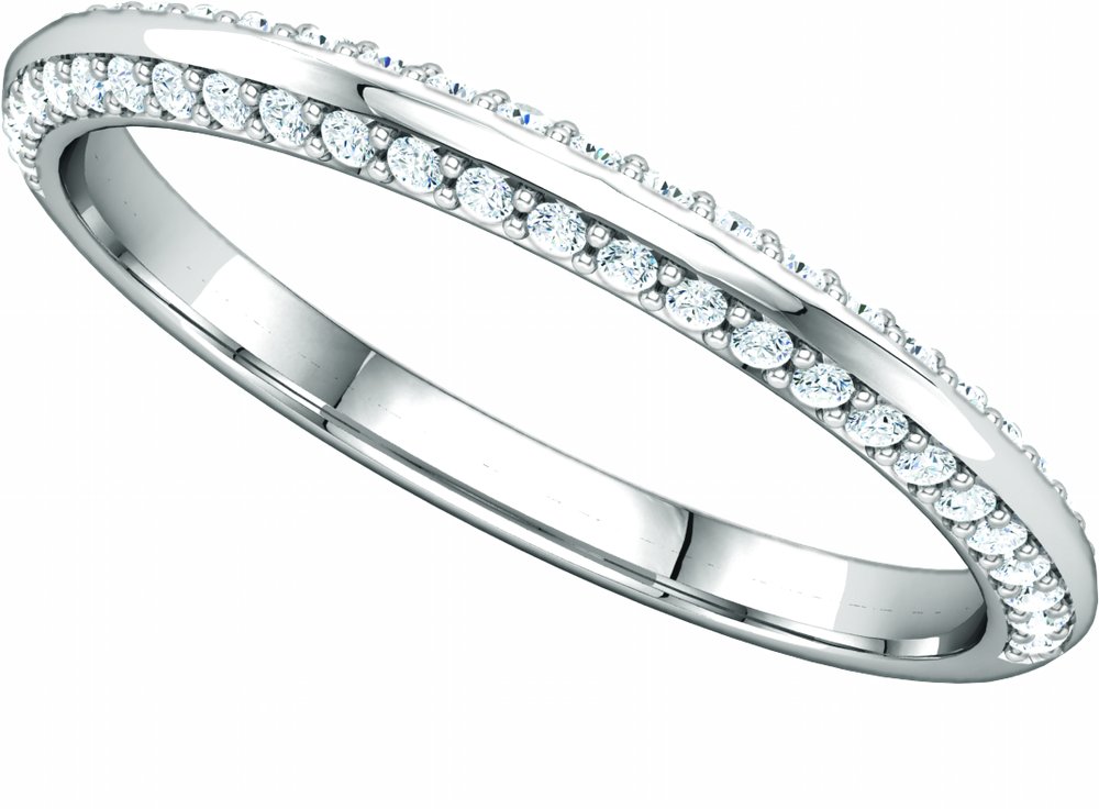 14K White 1/5 CTW Natural Diamond Band