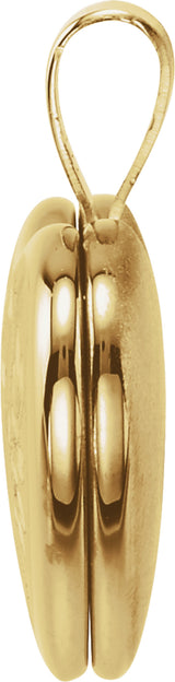 14K Yellow Gold-Plated Sterling Silver Cross Heart Locket