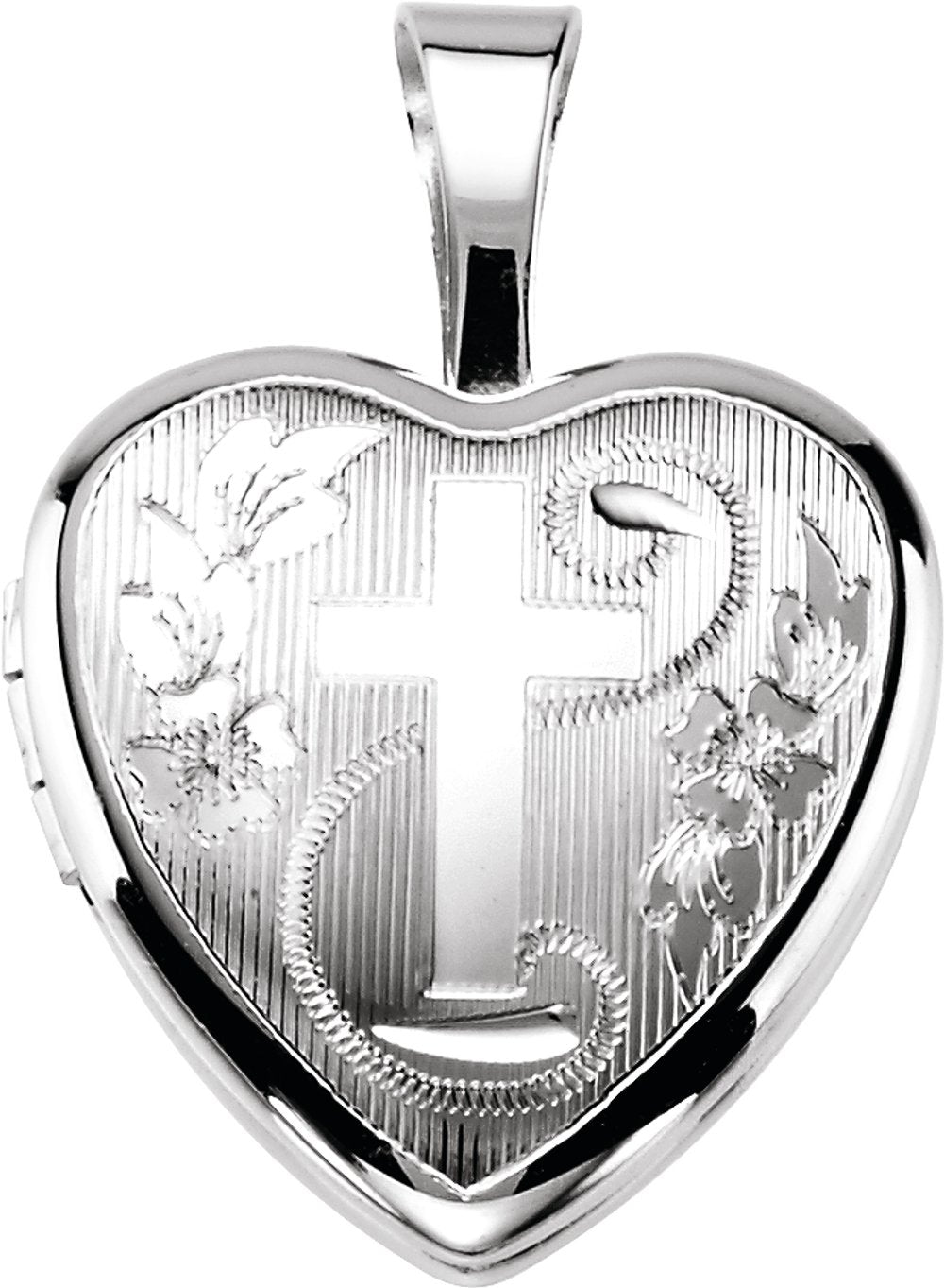 Sterling Silver Cross Heart Locket