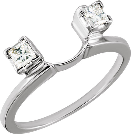 14K White Gold 1/3 CTW Natural Diamond Wrap-Style Enhancer