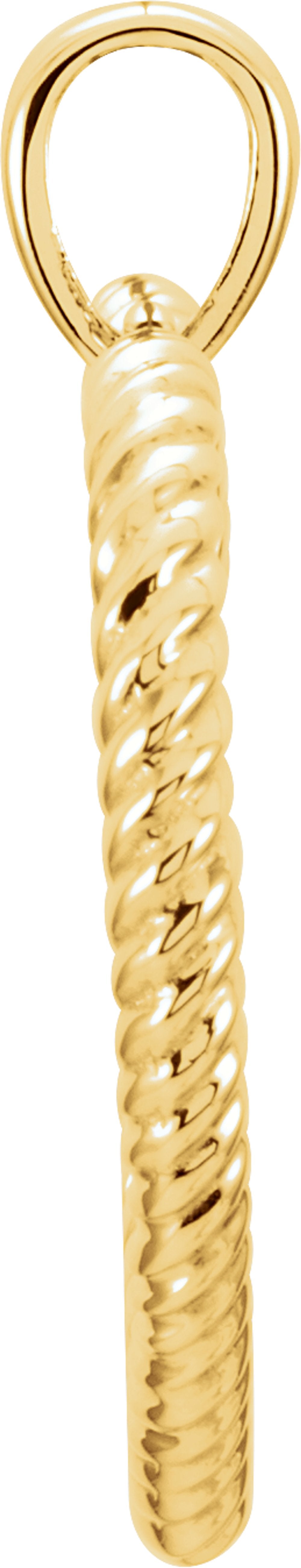 14K Yellow Gold Rope Heart Pendant