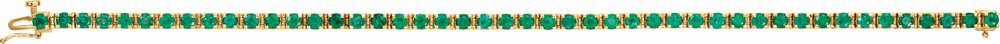 14K Yellow Lab-Grown Emerald Line 7" Bracelet