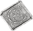 Sterling Silver Posh Mommy® Vintage-Inspired Initial C Ring