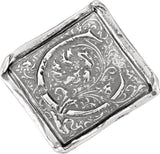 Sterling Silver Posh Mommy® Vintage-Inspired Initial C Ring
