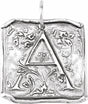 Sterling Silver Posh Mommy® Initial A Vintage-Inspired Pendant