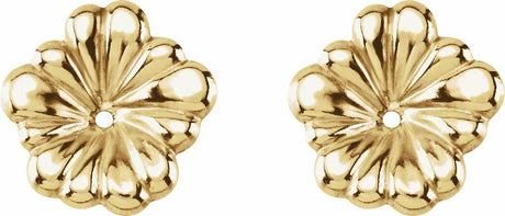 14K Yellow Floral-Inspired Earring Jackets