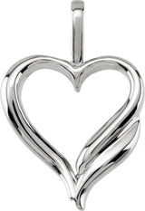14K White Gold Heart Pendant