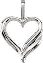 14K White Gold Heart Pendant