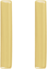 14K Yellow Vertical Bar Earrings