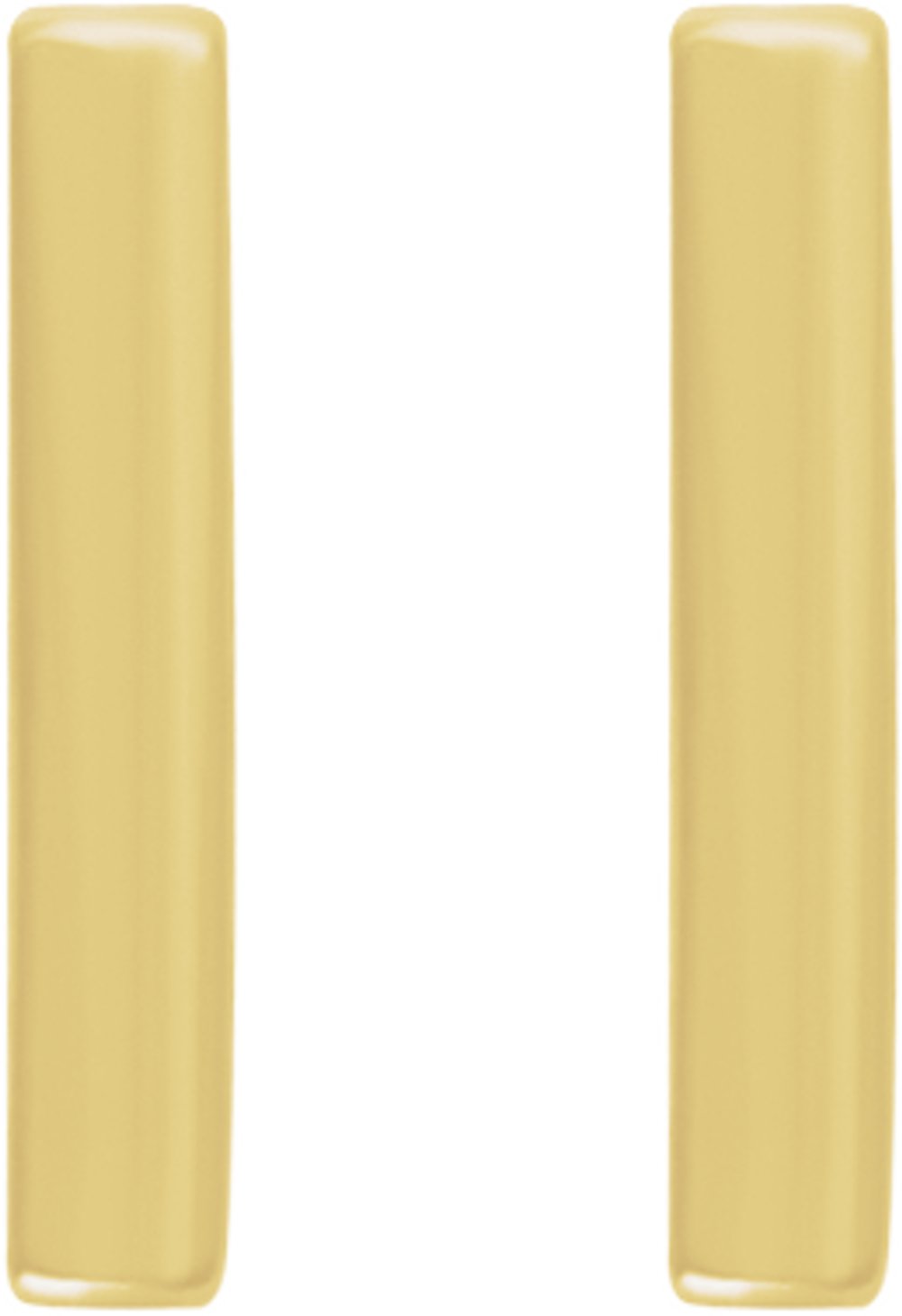 14K Yellow Vertical Bar Earrings