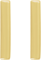 14K Yellow Vertical Bar Earrings