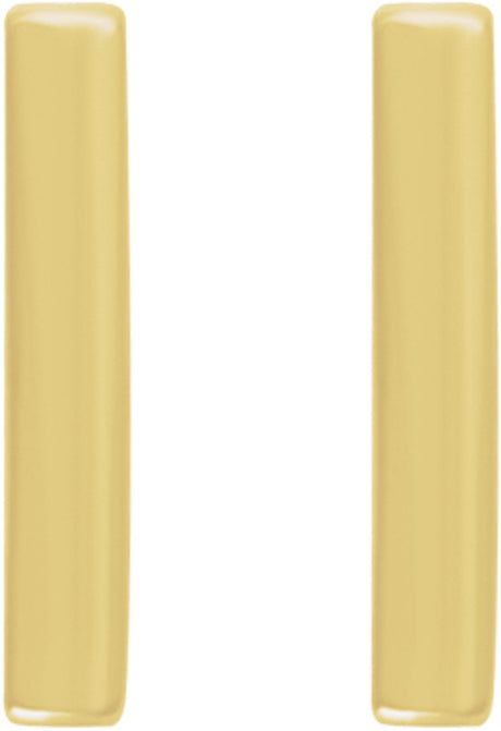 14K Yellow Vertical Bar Earrings