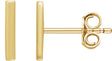 14K Yellow Vertical Bar Earrings