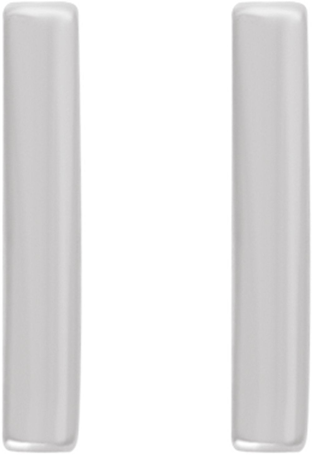 14K White Vertical Bar Earrings