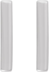 14K White Vertical Bar Earrings