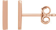 14K Rose Vertical Bar Earrings