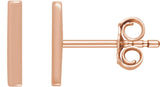 14K Rose Vertical Bar Earrings