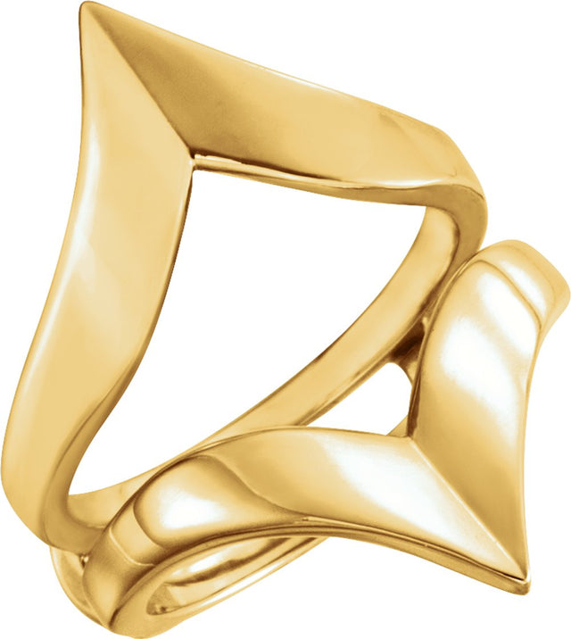 14K Yellow V Ring Guard